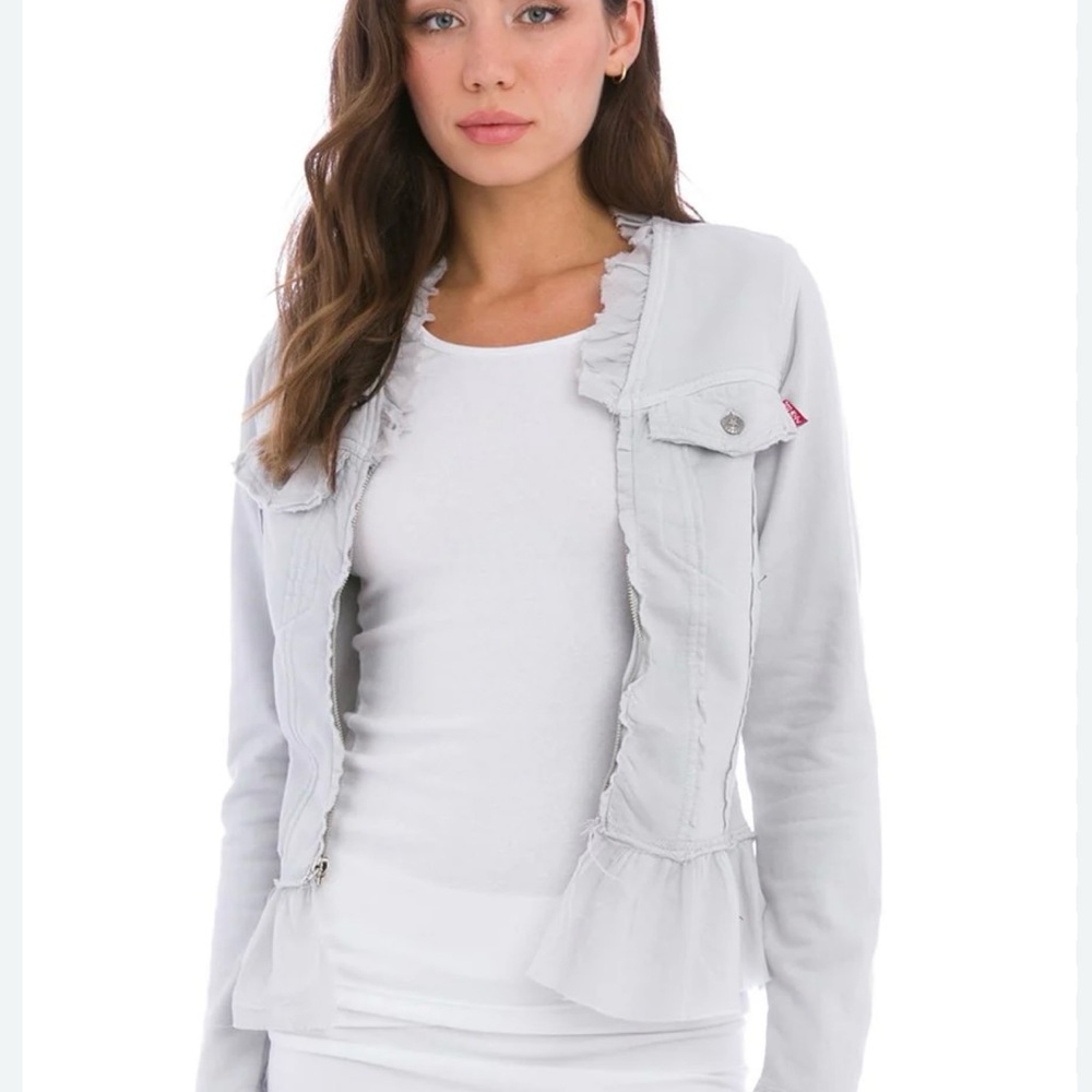 Hard tail Forever Zip Front Couture Jean Jacket